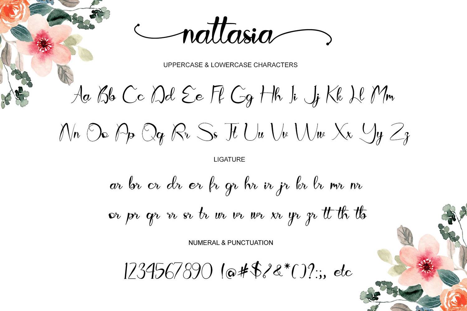 Nattasia Font sample