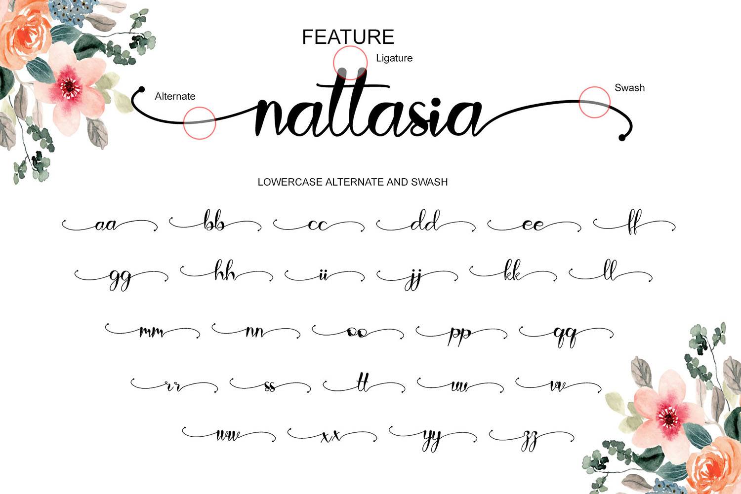 Nattasia Font sample