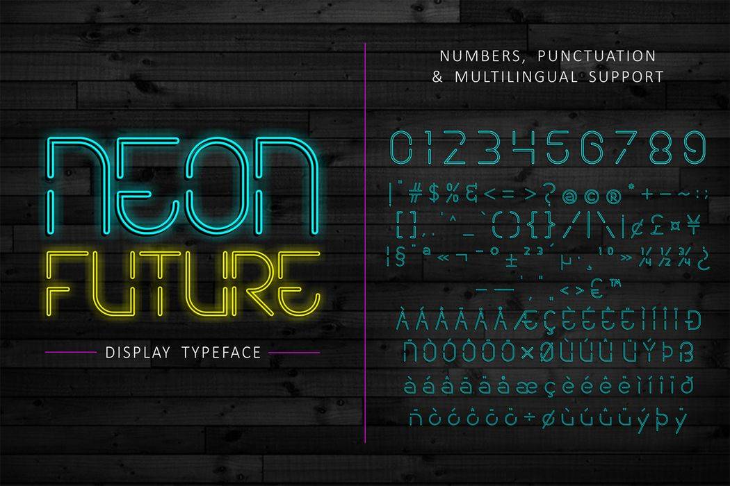 Neon Future Font sample