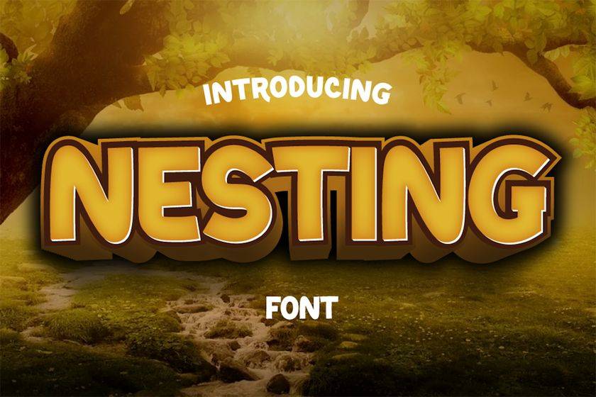 Nesting Font sample