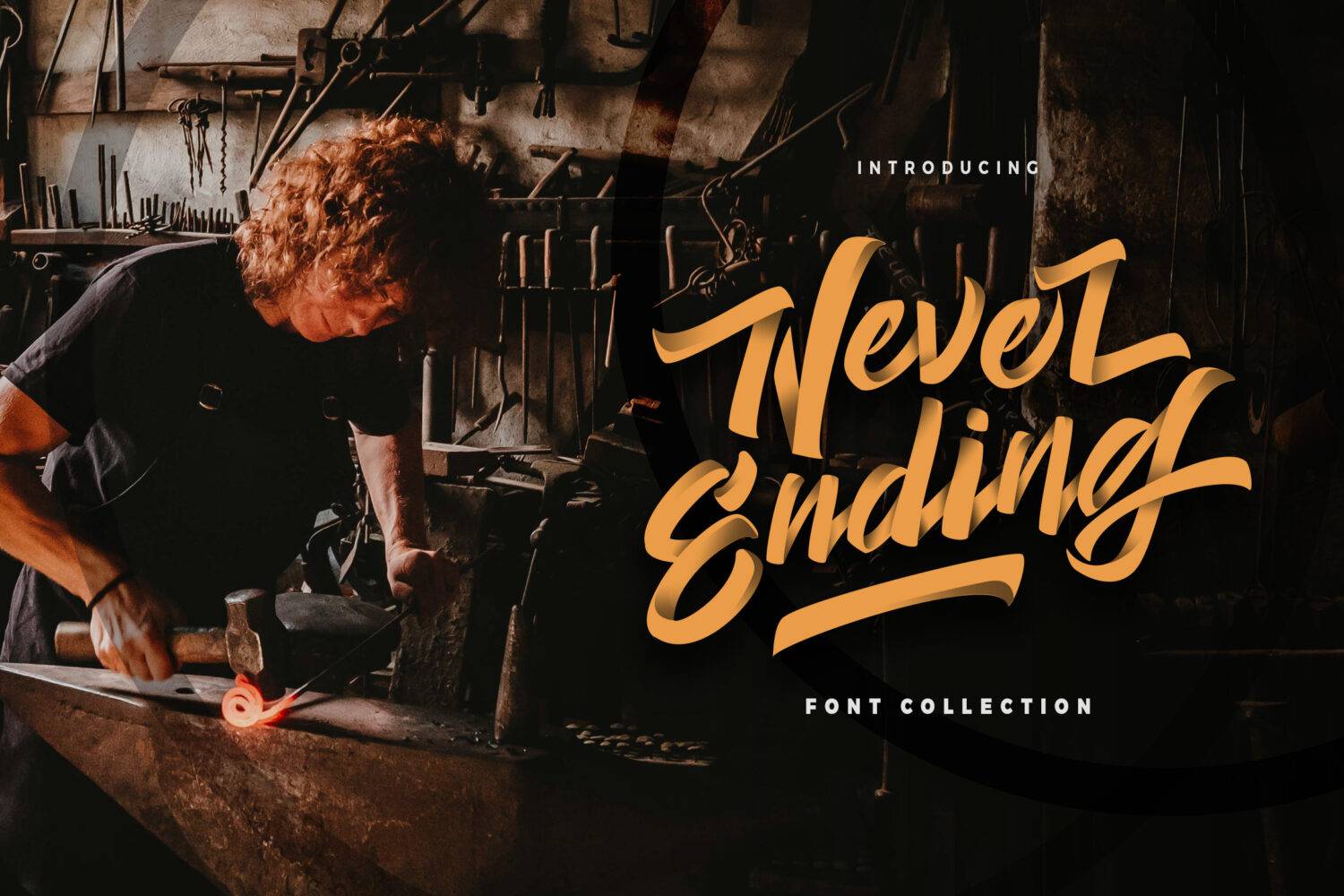Never Ending Font sample