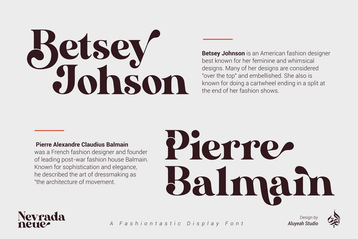 Nevrada Neue Font sample