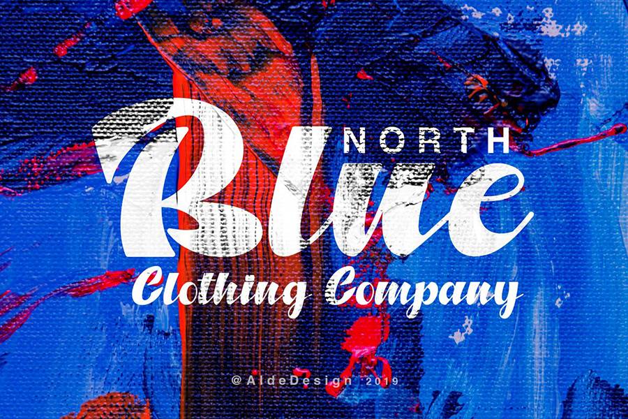 North Blue Bold Script Font sample