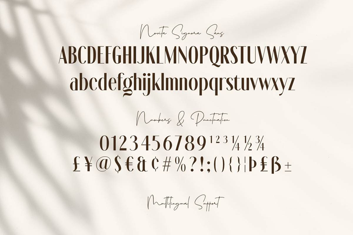 Novita Signora Font sample