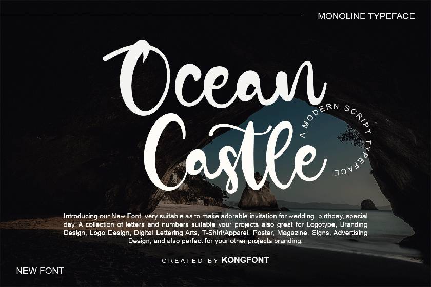Ocean Castle Font sample