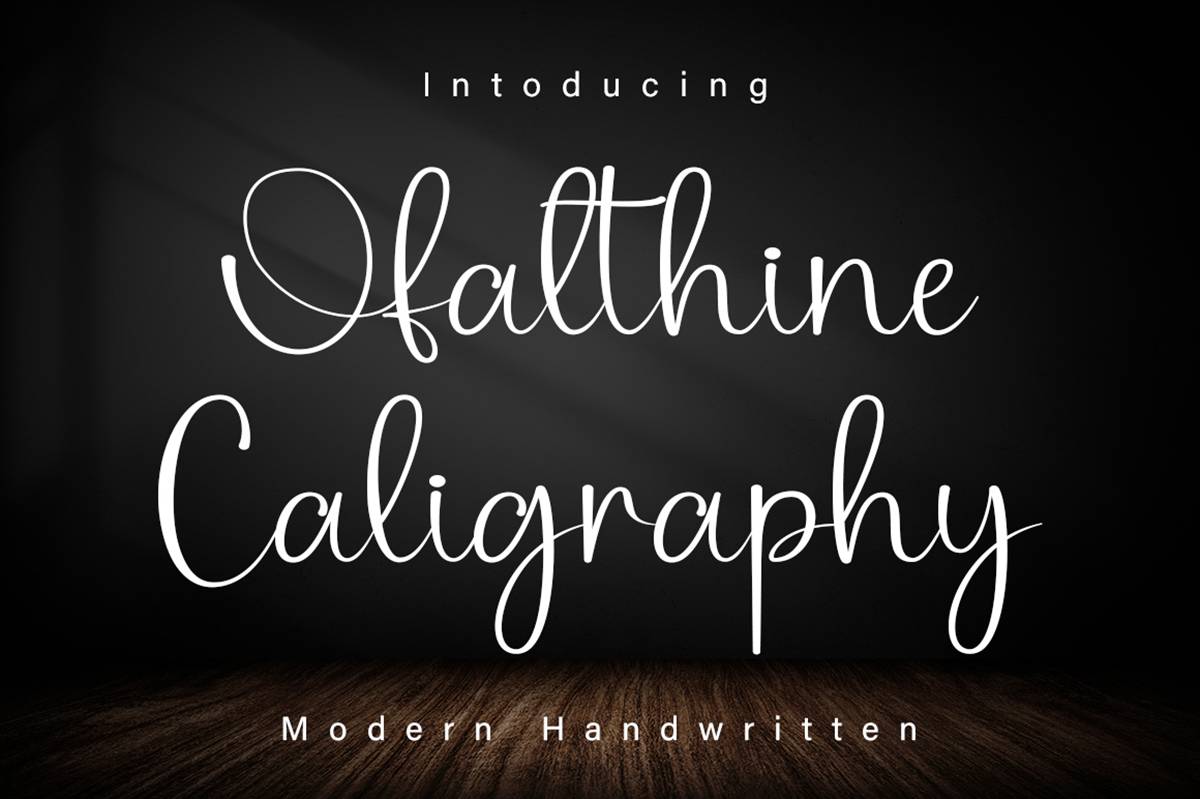 Ofalthine Caligraphy Font sample