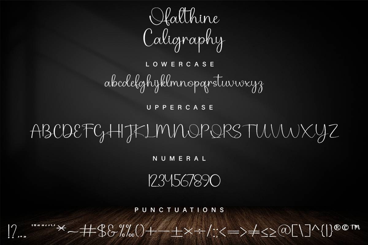 Ofalthine Caligraphy Font sample