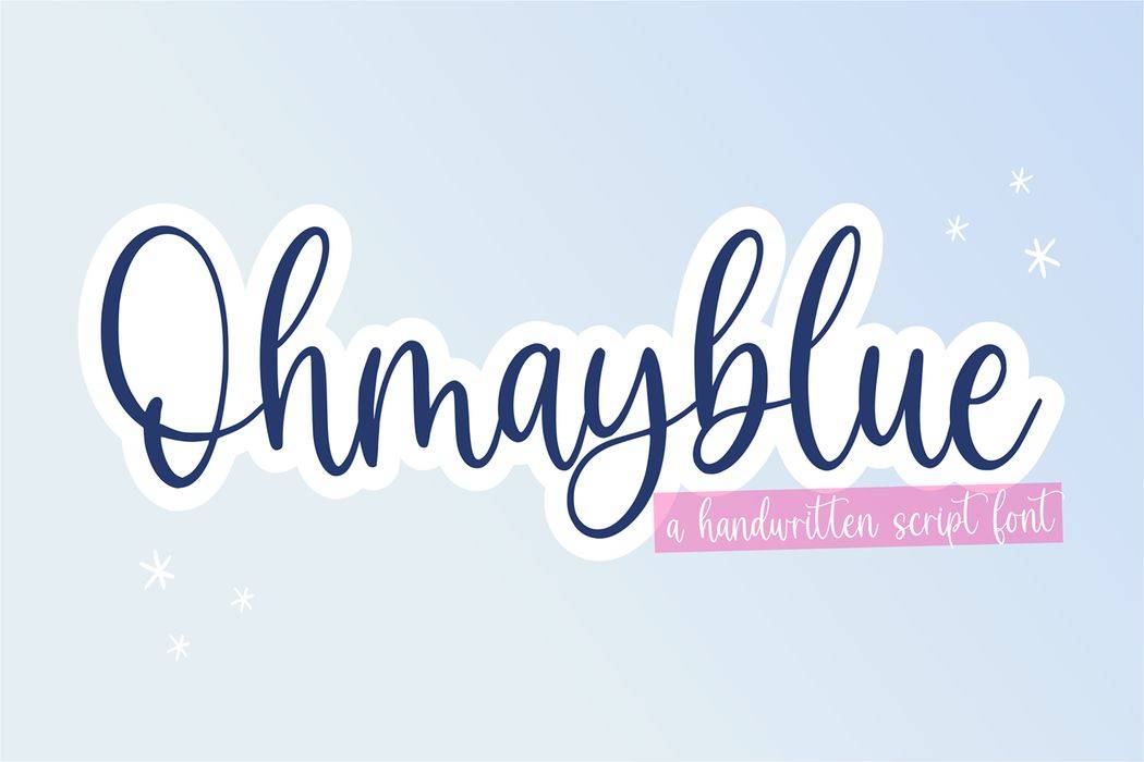 Ohmayblue Font sample