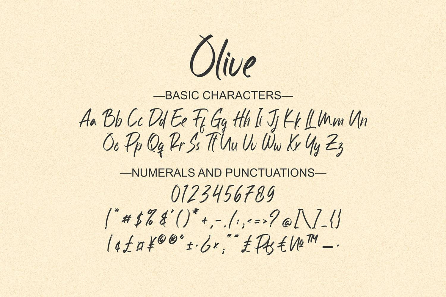 Olive Font sample