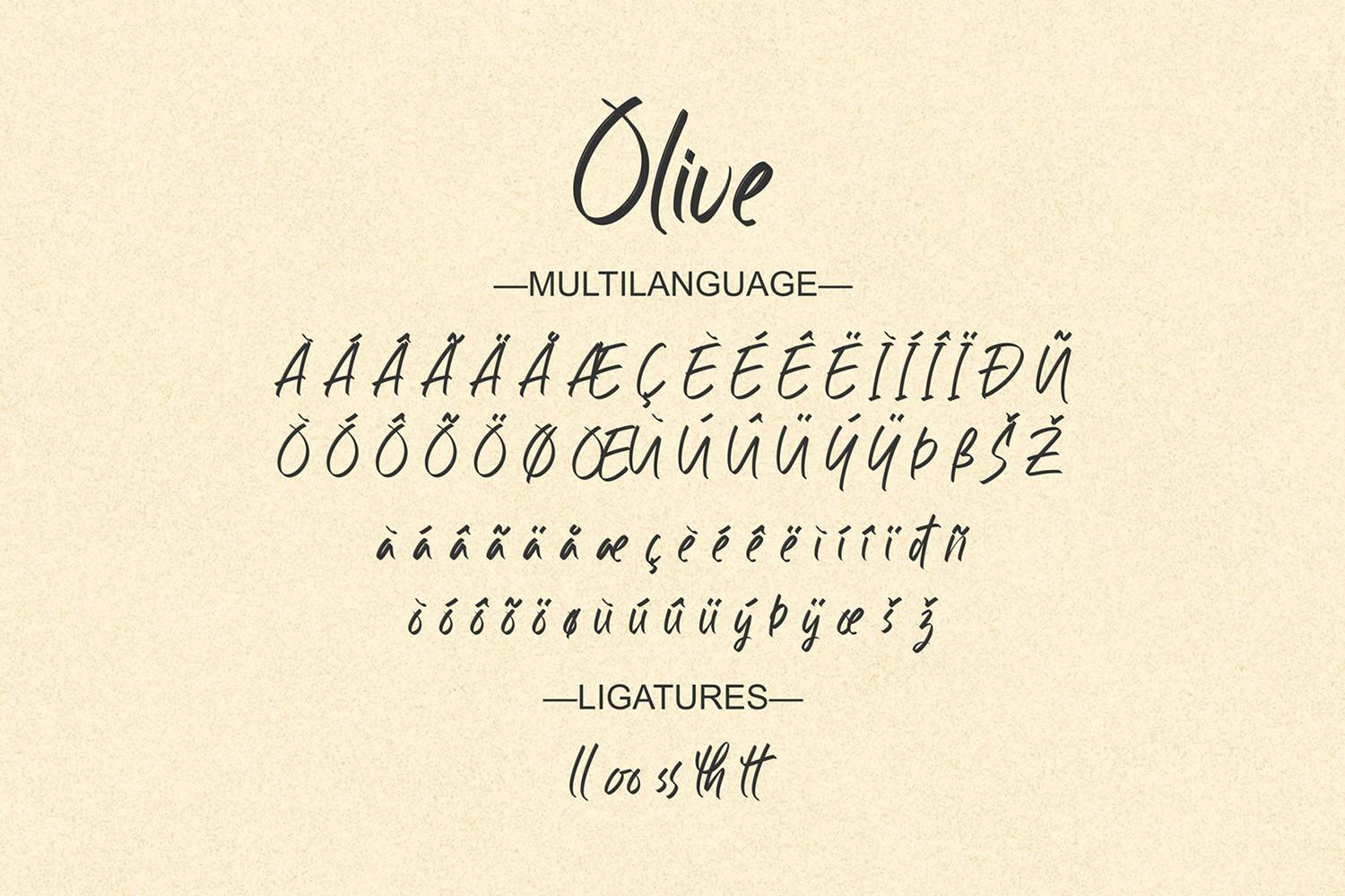 Olive Font sample