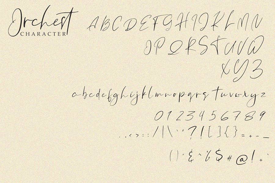 Orchest Luxurious Script Font sample