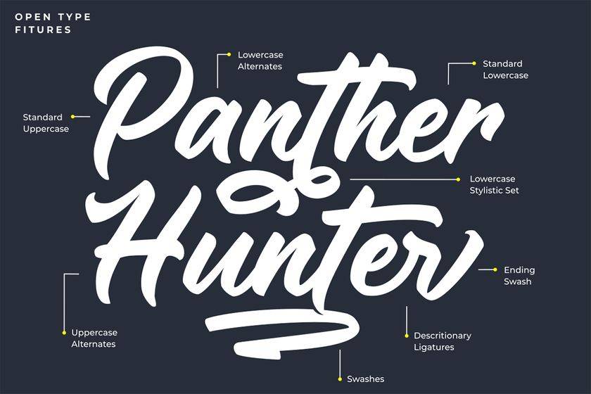 Panther Hunter Font sample