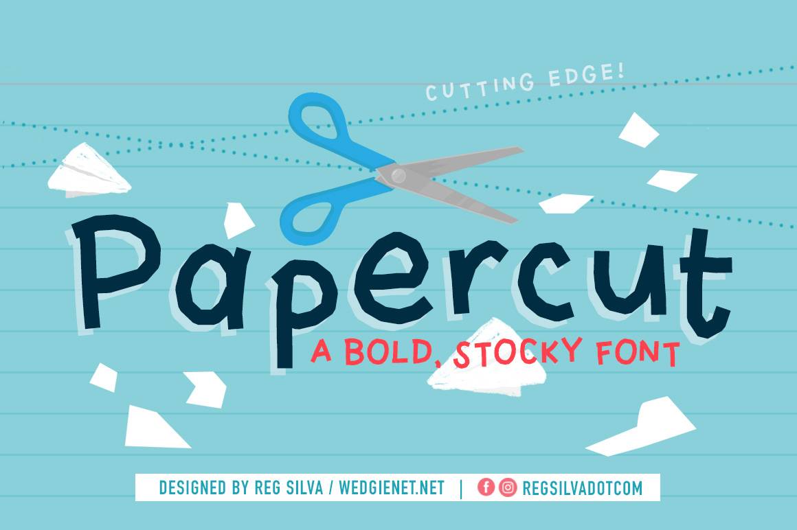 Papercut Display Font Demo sample