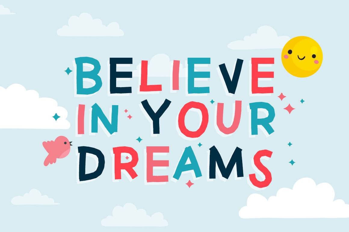 Papercut Display Font Demo sample