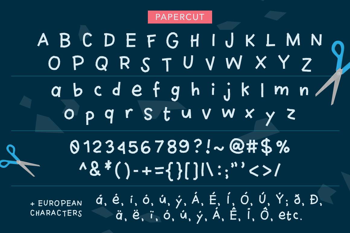 Papercut Display Font Demo sample