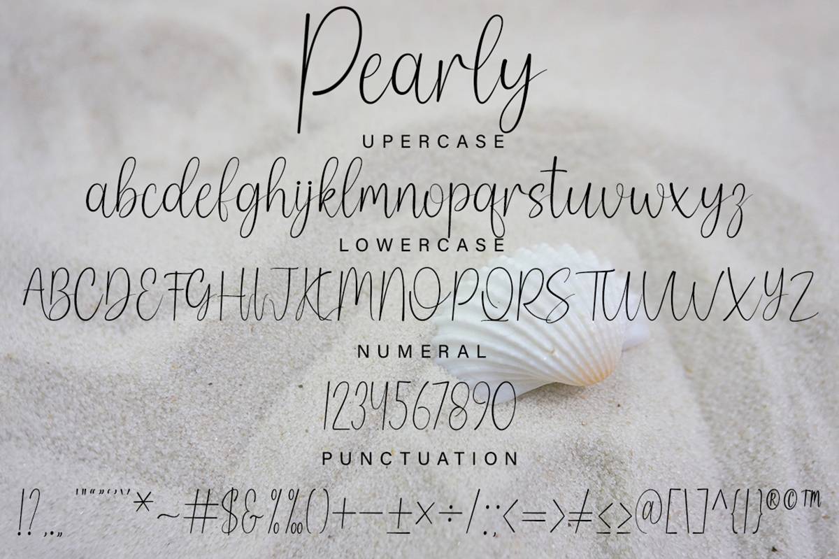 Pearly Font sample