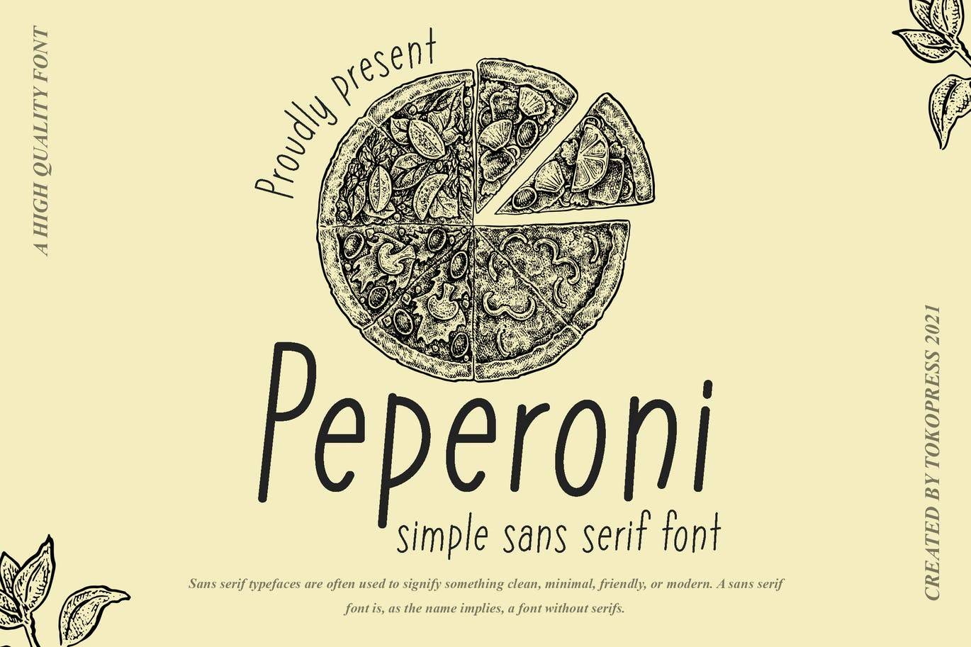 Peperoni Font sample