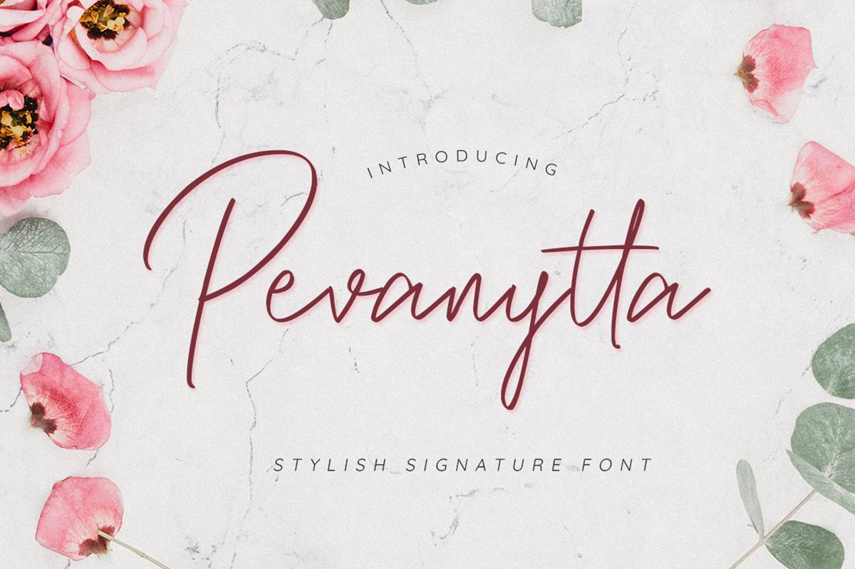 Pevanitta Font sample