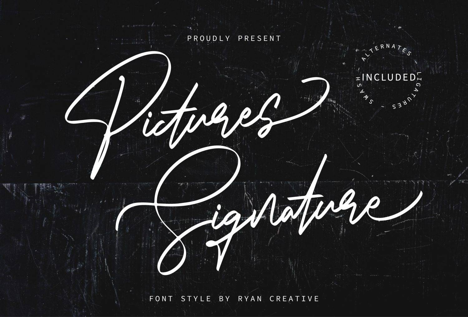 Pictures Signature Font sample