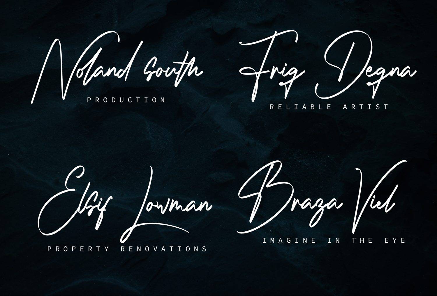 Pictures Signature Font sample