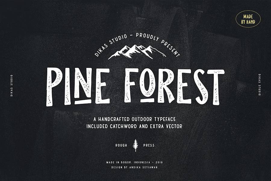 Pine Forest Outdoor Typeface sample