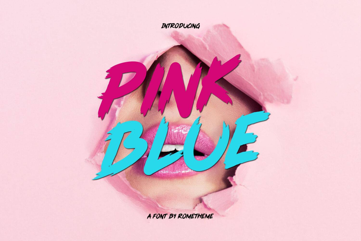 Pink Blue Font sample