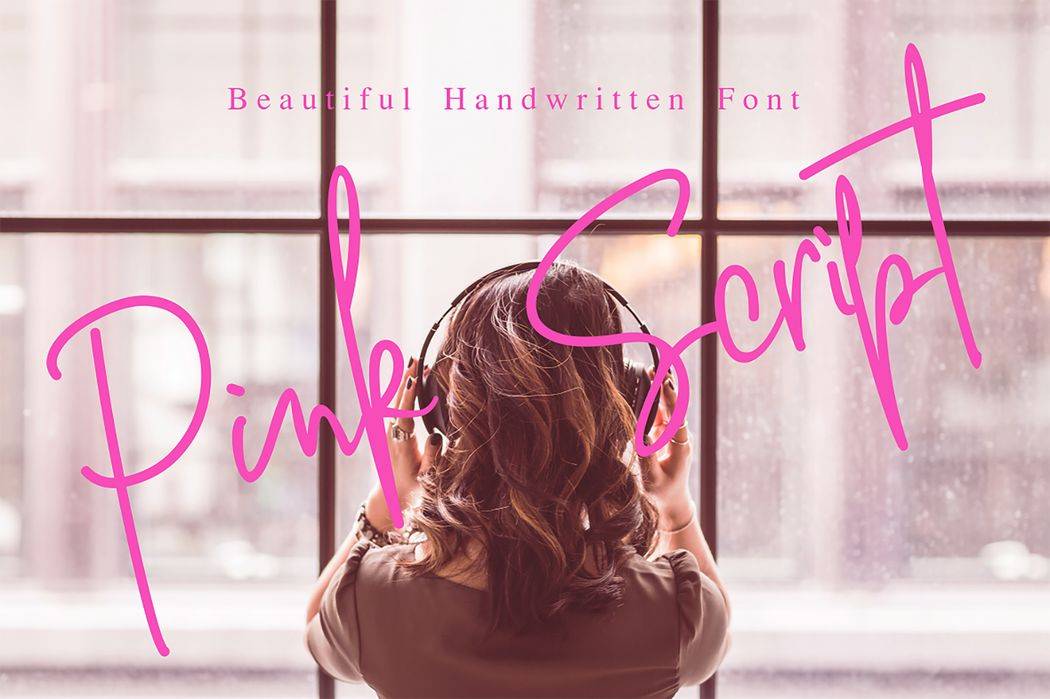 Pink Script Font sample