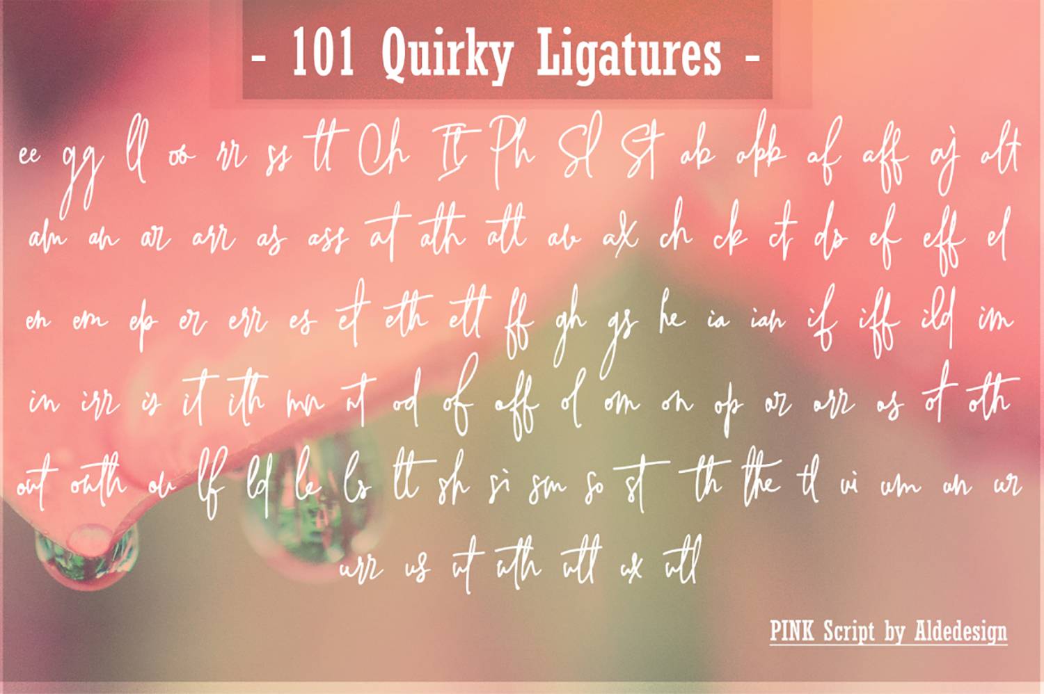 Pink Script Font sample