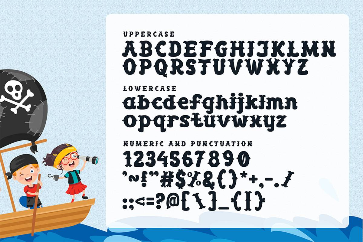 Pirate Wannabe Font sample