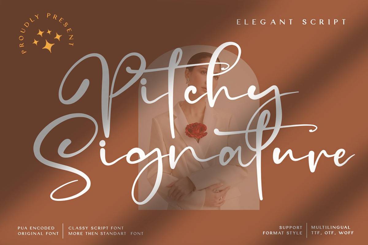 Pitchy Signature Font sample