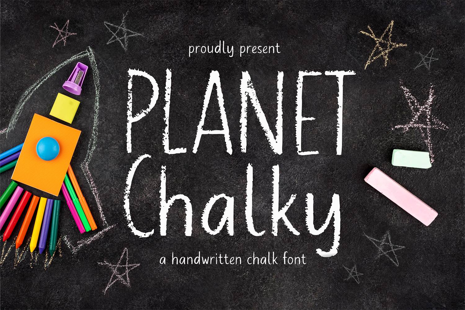Planet Chalky Font sample