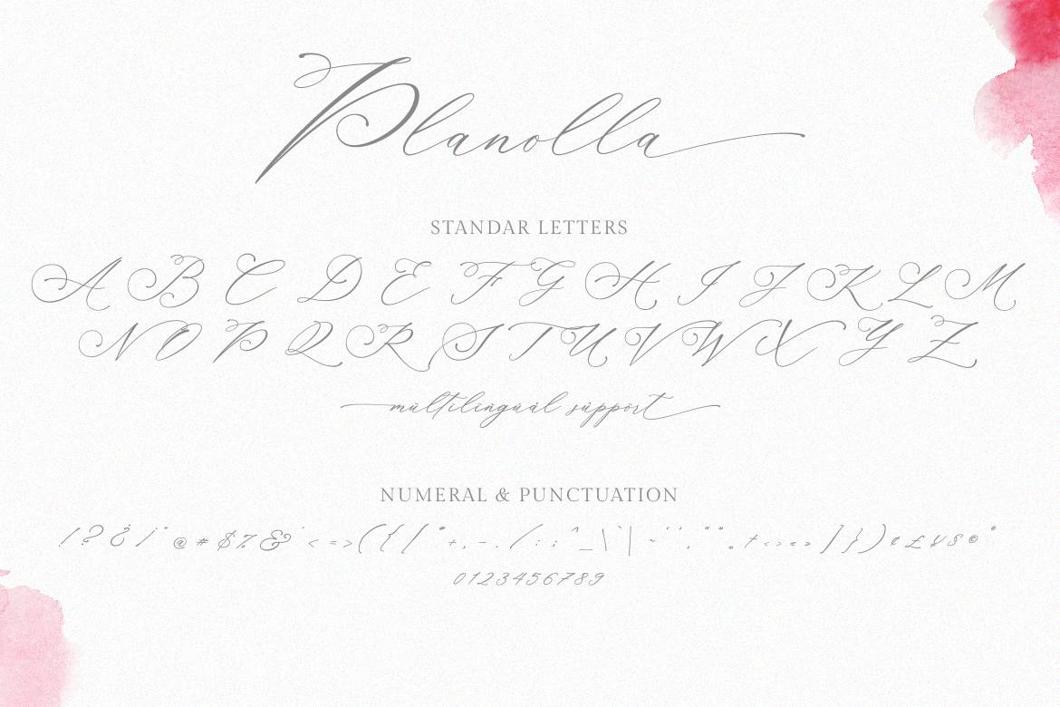 Planolla Font sample