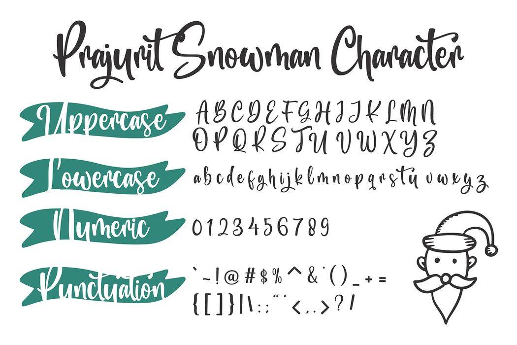 Prajurit Snowman Font sample