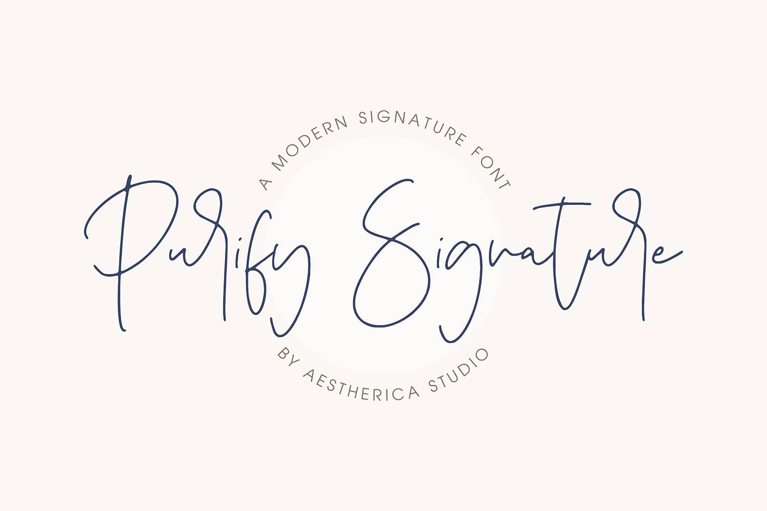 Purify Signature Font sample