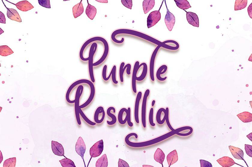 Purple Rosallia Font sample