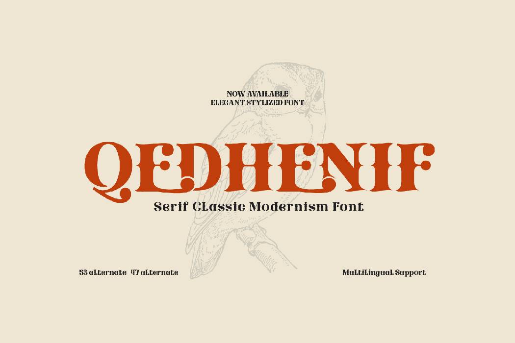 Qedhenif Font sample