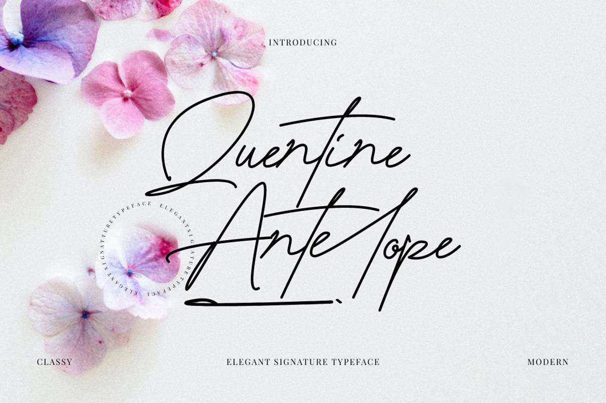 Quentine Antelope Font sample