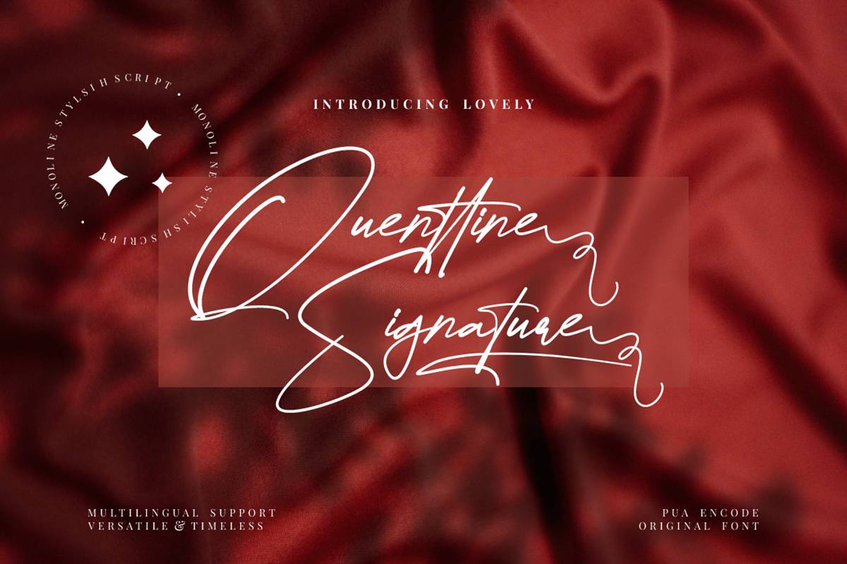 Quenttine Signature Font sample
