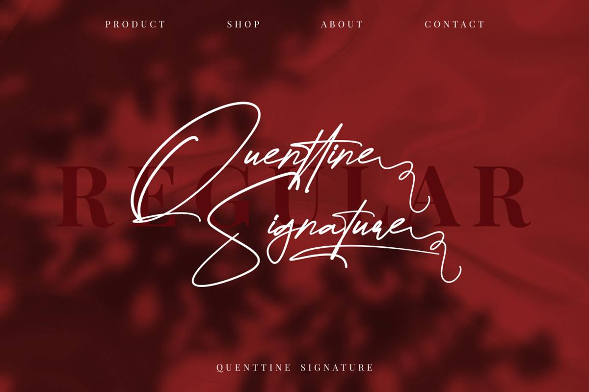 Quenttine Signature Font sample