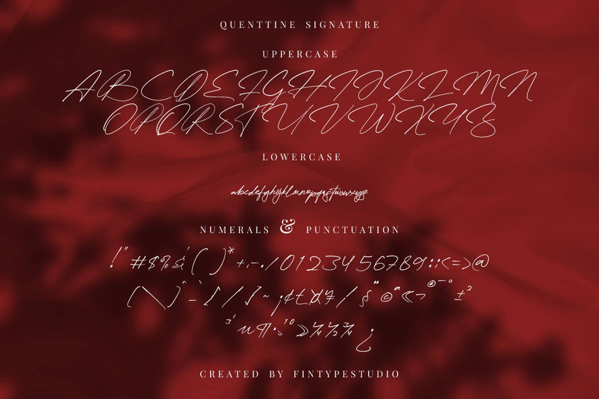 Quenttine Signature Font sample