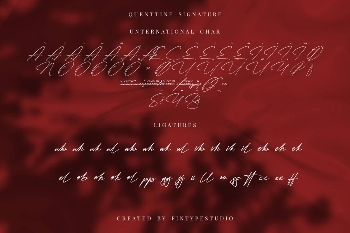 Quenttine Signature Font sample
