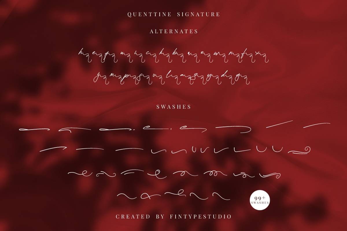 Quenttine Signature Font sample