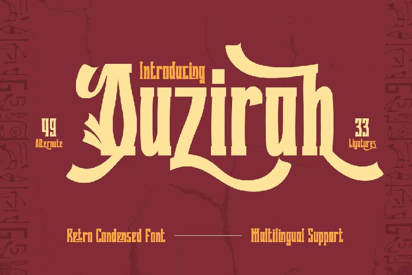 Quzirah Font sample