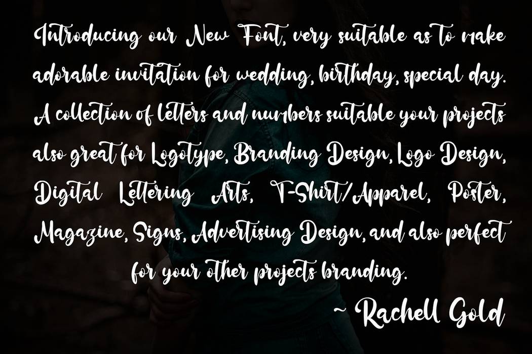 Rachell Gold Font sample