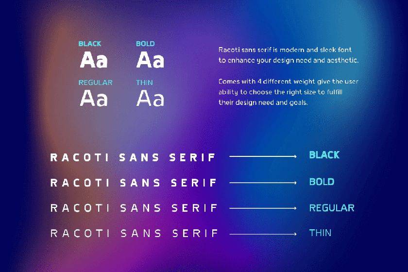 Racoti Font sample