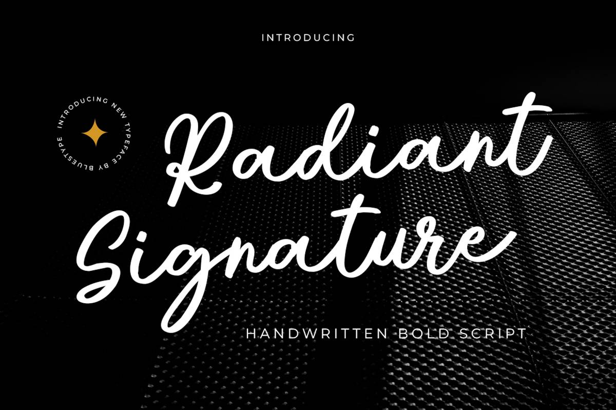 Radiant Signature Font sample