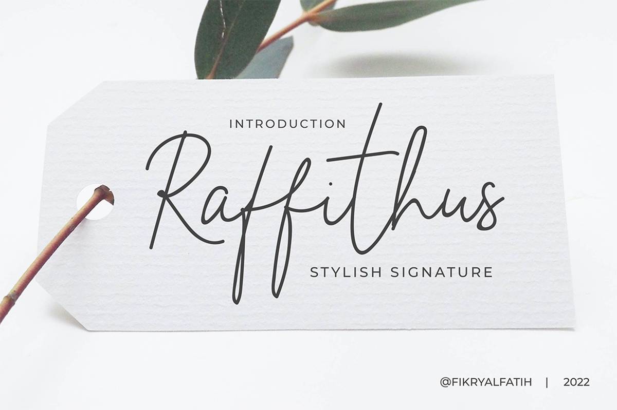 Raffithus Signature Font sample