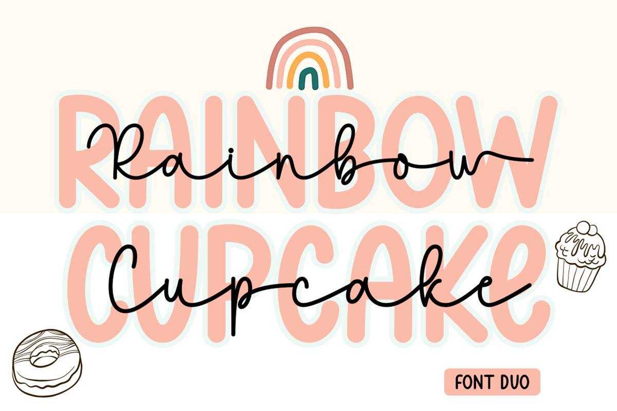 Rainbow Cupcake Font sample