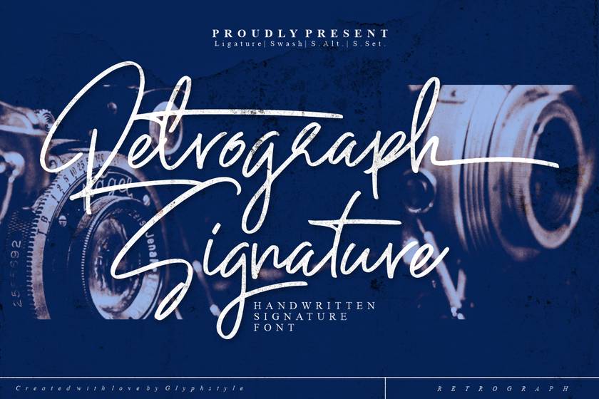Retrograph Font sample