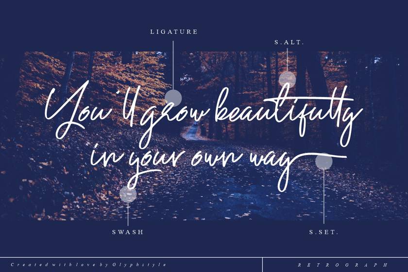 Retrograph Font sample